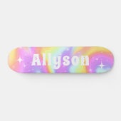 Trendy Holographic Holograph Sparkle Girls Name Persoonlijk Skateboard (Horizontaal)
