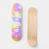 Trendy Holographic Holograph Sparkle Girls Name Persoonlijk Skateboard (Voorkant)