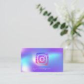 Trendy Holographic Instagram Social Media Visitekaartje (Staand voorkant)
