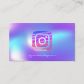 Trendy Holographic Instagram Social Media Visitekaartje (Voorkant)