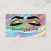Trendy Holographic Lash Tech Make-up Artiest Visitekaartje (Voorkant)