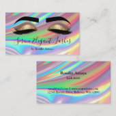 Trendy Holographic Lash Tech Make-up Artiest Visitekaartje (Voorkant / Achterkant)