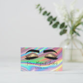 Trendy Holographic Lash Tech Make-up Artiest Visitekaartje (Staand voorkant)
