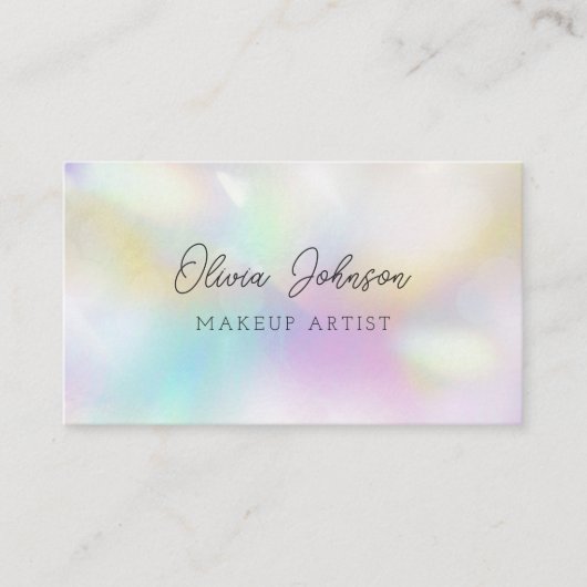Trendy Holographic Opal Stone Visitekaartje (Voorkant)