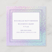 Trendy Holographic Professional Chic Vierkante Visitekaartje (Achterkant)