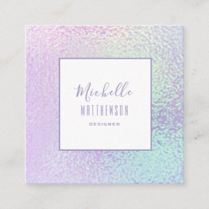 Trendy Holographic Professional Chic Vierkante Visitekaartje