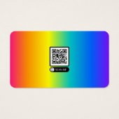 Trendy Holographic Rainbow Visitekaartje Afgerond (Achterkant)