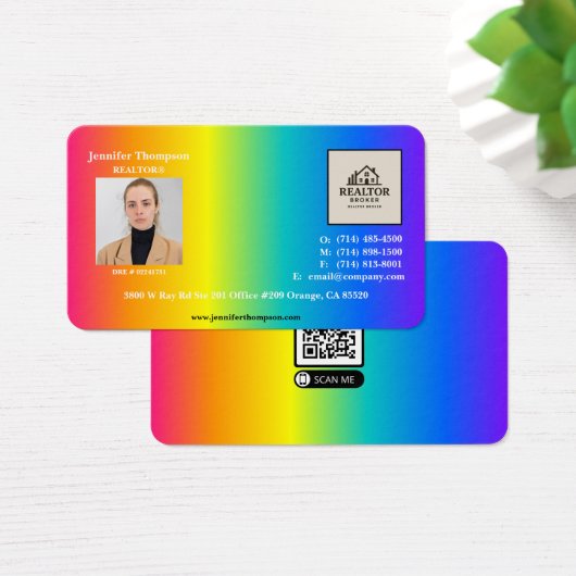 Trendy Holographic Rainbow Visitekaartje Afgerond (Bureau)