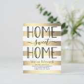 Trendy Home Sweet Home Gold Folie Typografie Verhu Aankondigingskaart (Staand voorkant)