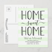 Trendy Home Sweet Home Typografie Mint Moving Aankondigingskaart (Voorkant / Achterkant)
