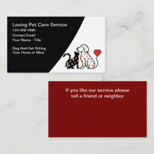 Trendy hond- en kattenzitservices visitekaartje