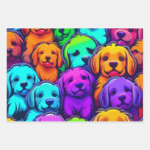 Trendy hond Patroon voor Pet Lovers Inpakpapier Vel (Voorkant)