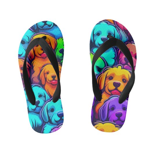 Trendy hond Patroon voor Pet Lovers Kinder Teenslippers (Voetbed)