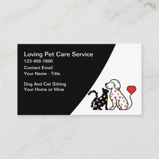 Trendy honden- en kattenoppas visitekaartje (Voorkant)