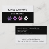 Trendy honden training bewerkbare visitekaartjes (Voorkant / Achterkant)