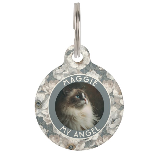 Trendy hondenliefhebber presenteert anemoon bloem huisdierpenning (Voorkant)