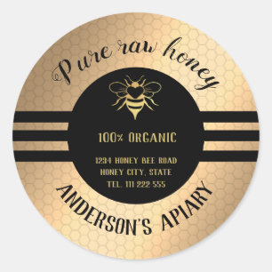  trendy honey jar bee apiary round ronde sticker