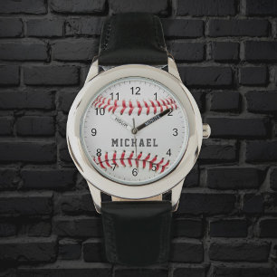 Trendy Honkbal Gepersonaliseerde Naam Kinder Jonge Horloge