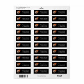 Trendy honkbal met vuur Retouradres Etiket (Full Sheet)