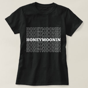 Trendy Hooneymoonin hubby wifey pasgetrouwden vaka T-shirt