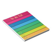 Trendy horizontale Latijnse regenboogstripes om li Notitieblok (Schuin)