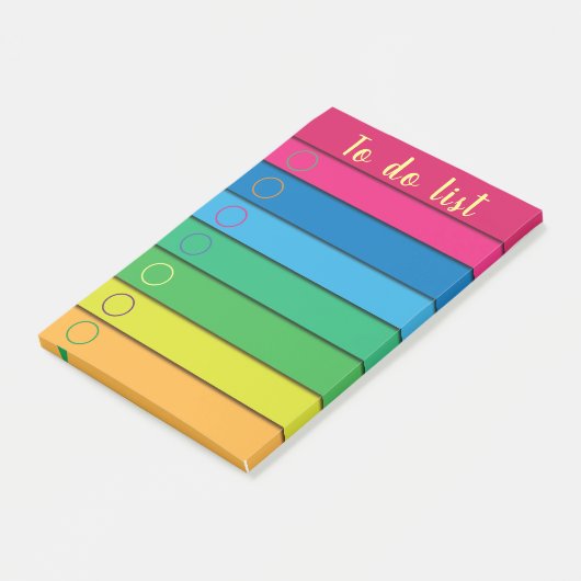 Trendy horizontale Latijnse regenboogstripes om li Post-it® Notes (Schuin)