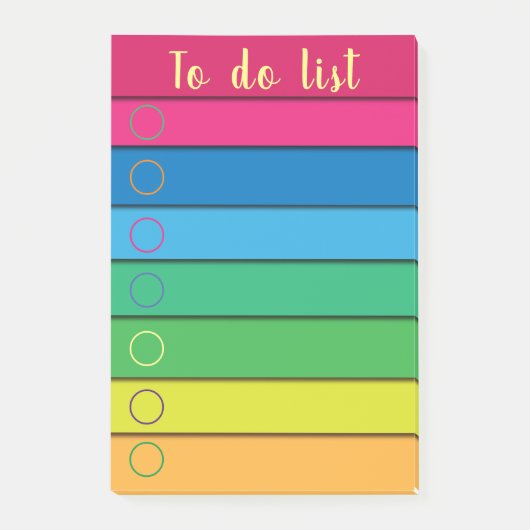 Trendy horizontale Latijnse regenboogstripes om li Post-it® Notes (Voorkant)