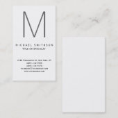 Trendy Hot Monogram Grey Black White Visitekaartje (Voorkant / Achterkant)