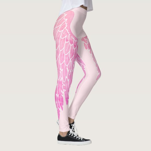 Trendy Hot Pink Angel Wings Leggings (Rechts)