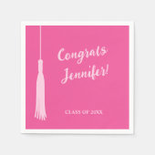 Trendy Hot Pink Chic 2024 Afstudeerder Tassel Afst Servet (Voorkant)