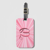 Trendy Hot Pink Colour Burst Monogram Initiaal Bagagelabel (Voorkant (verticaal))