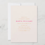 Trendy Hot Pink en Oranje Arch Graduation Party Kaart (Achterkant)