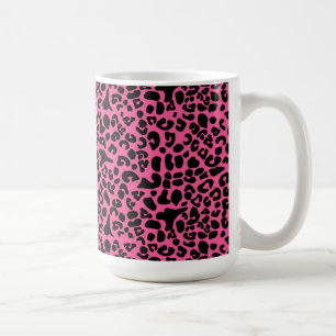 Trendy Hot Pink en zwarte, moderne laptop afdrukke Koffiemok
