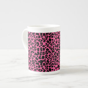 Trendy Hot Pink en zwarte, moderne laptop afdrukke Porselein Kop