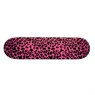 Trendy Hot Pink en zwarte, moderne laptop afdrukke Skateboard