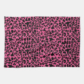 Trendy Hot Pink en zwarte, moderne laptop afdrukke Theedoek (Horizontaal)