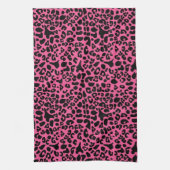 Trendy Hot Pink en zwarte, moderne laptop afdrukke Theedoek (Verticaal)