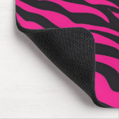 Trendy Hot Pink Fuchsia Black Zebra Stripes Print Muismat (Hoek)