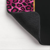 Trendy Hot Pink Leopard Dier met Gouden Accenten Muismat (Hoek)