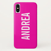Trendy Hot Pink Modern Typografie Gepersonaliseerd Case-Mate iPhone Case (Achterkant)