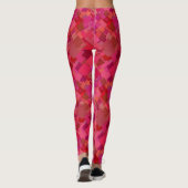 Trendy Hot Pink Retro Patroon Leggings (Achterkant)