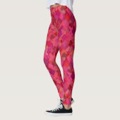 Trendy Hot Pink Retro Patroon Leggings (Links)