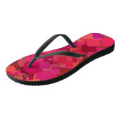 Trendy Hot Pink Retro Patroon Teenslippers (Schuin)