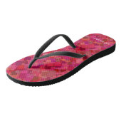 Trendy Hot Pink Retro Patroon Teenslippers (Schuin)