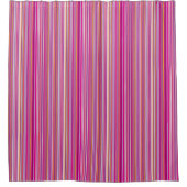 Trendy Hot Pink Stripes Fun Colorful Pattern Douchegordijn (Voorkant)