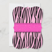 Trendy Hot Pink Zabra Print Bachelorette Party Kaart (Achterkant)