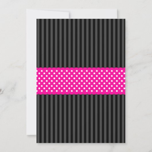 Trendy Hot Pink Zebra Carriage Baby shower Kaart (Achterkant)