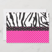 Trendy Hot Pink & Zebra Cupcake Birthday Party Kaart (Achterkant)