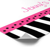 Trendy Hot Pink Zebra Print Banner Sign (Hoek)