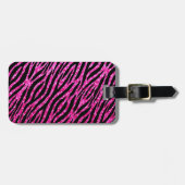 Trendy Hot Pink Zebra Print Glitz Glitter Sparkles Bagagelabel (Voorkant horizontaal)